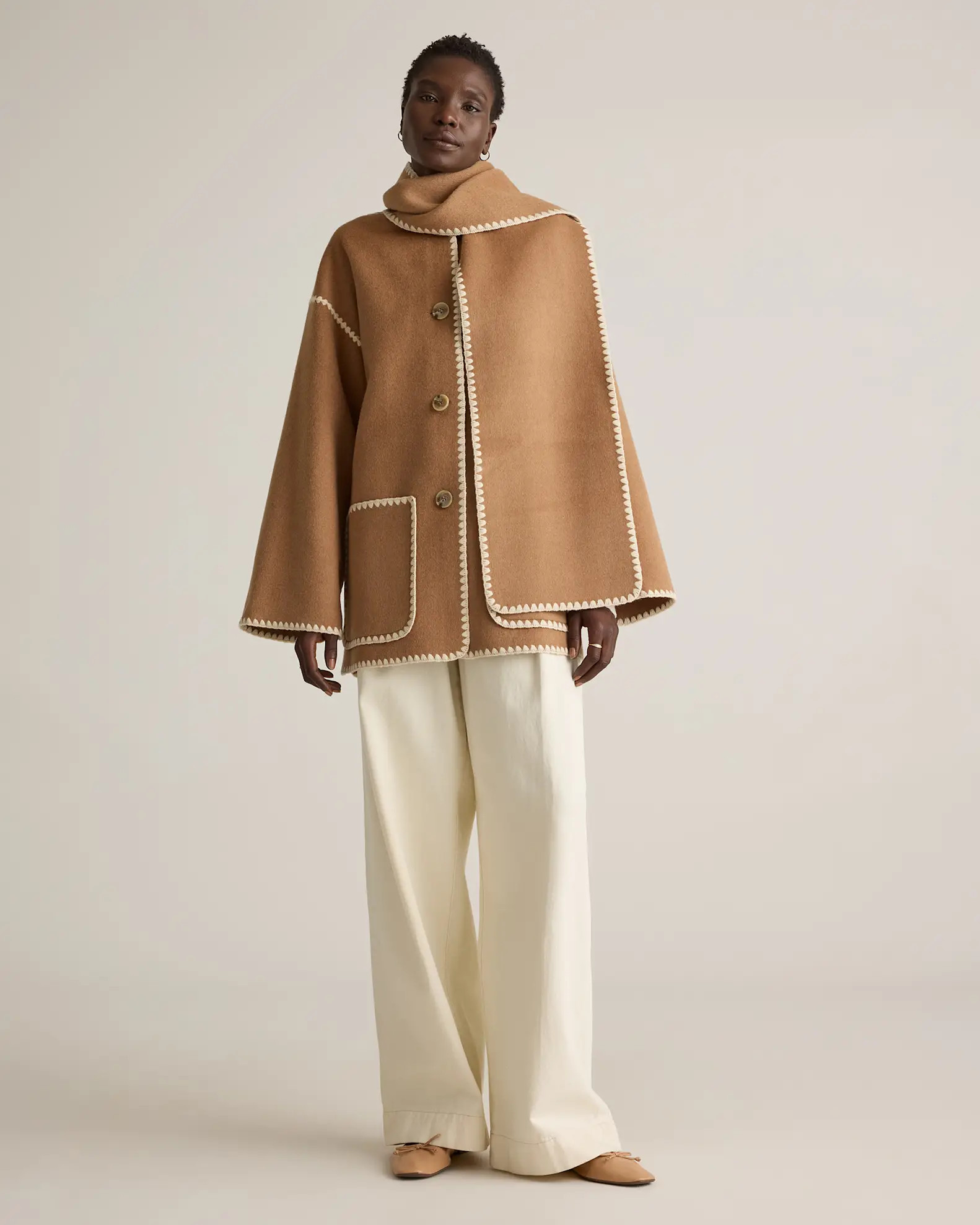 Double-Faced Merino Wool Scarf Coat | Quince