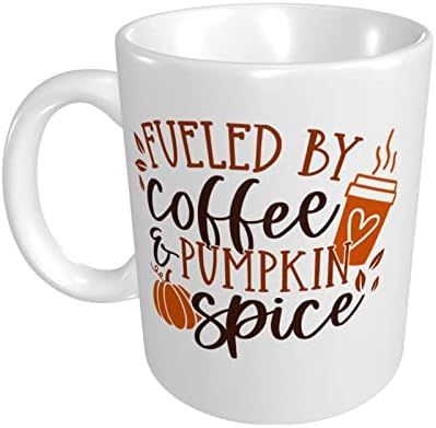 Thanksgiving Party Supplies Mugs, Happy Fueled By Coffee Pumpkin Spice Fall Coffee Mug, Funny Thanks | Amazon (US)