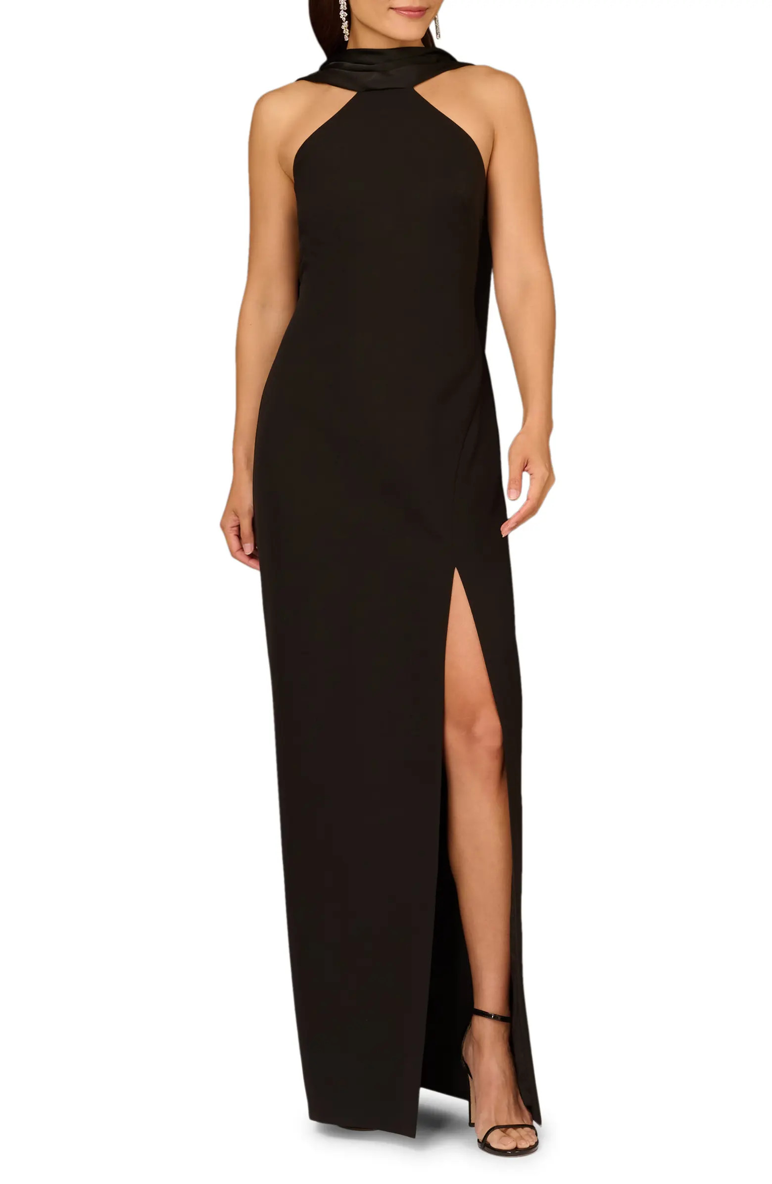 Aidan Mattox Bonded Crepe Gown | Nordstrom | Nordstrom