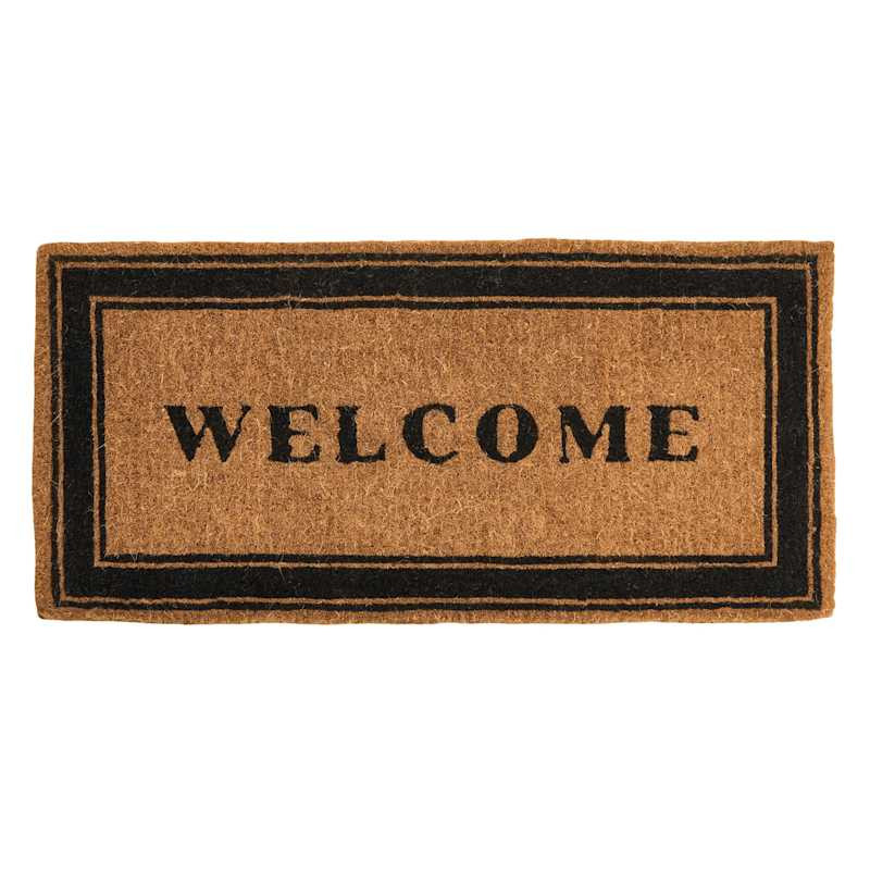 Thick Black Welcome Coir Mat, 22x47 | At Home