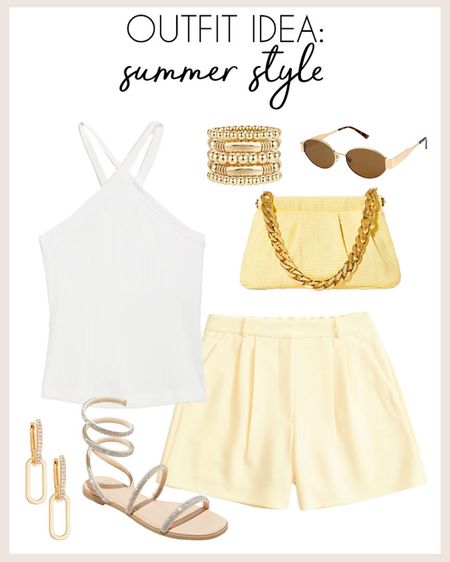 Fun summer outfit idea! These shorts are 25% off this weekend! 

#summerstyle

Summer style. Summer outfit idea. Elevated casual summer outfit. Yellow tailored shorts. Target lace up sandals. White halter top  

#LTKStyleTip #LTKFindsUnder100 #LTKSeasonal