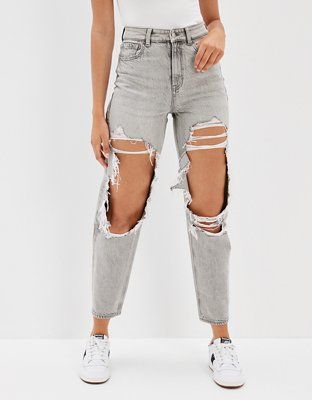 AE Ripped Mom Straight Jean | American Eagle Outfitters (US & CA)