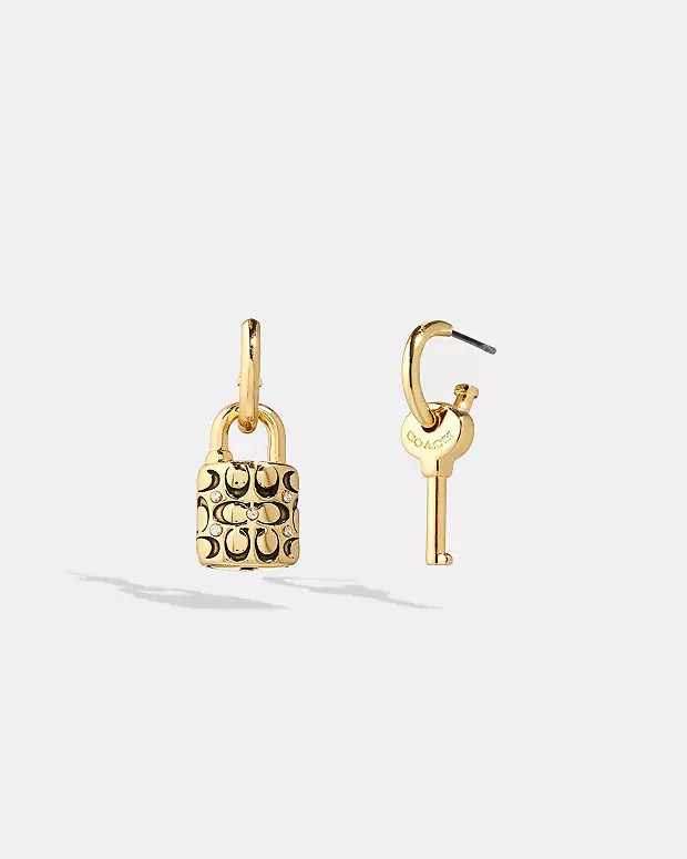 Quilted Padlock Key Mismatch Earrings | Coach (US)