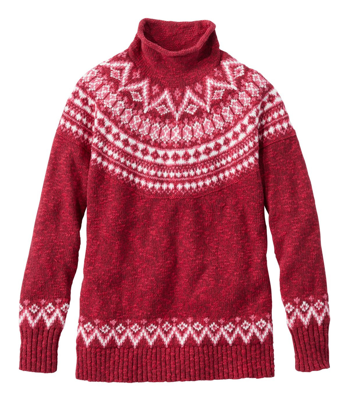 Women's Cotton Ragg Sweater, Funnelneck Pullover Fair Isle | L.L. Bean