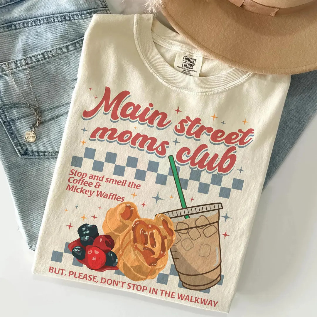 Retro Main Street Mom Club Shirt, Disney Mom Comfort Colors Tee, Mickey Waffles Coffee Shirt, Dis... | Etsy (US)