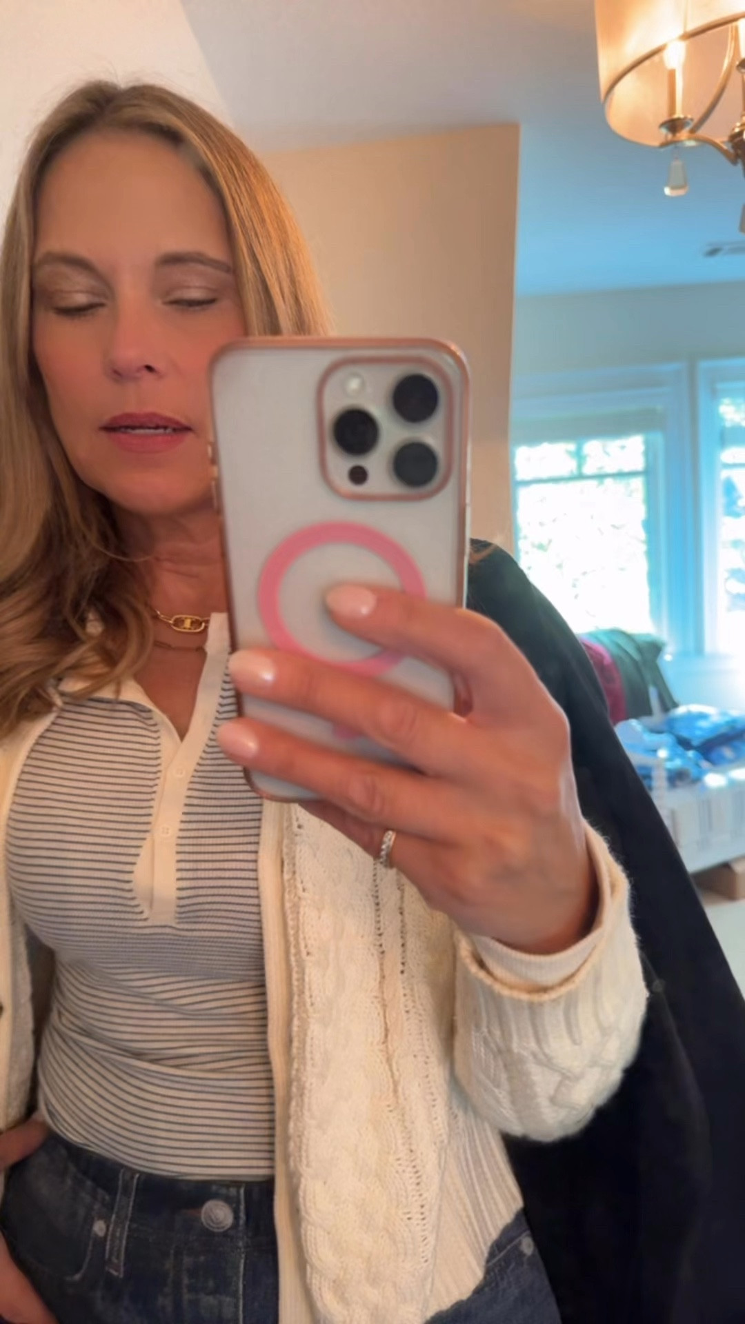 Travel outfit! Love these pants! Are they jeans? Are they sweats? You’ll never know! And this jacket is my best find this fall!

#LTKOver40 #LTKTravel #LTKStyleTip