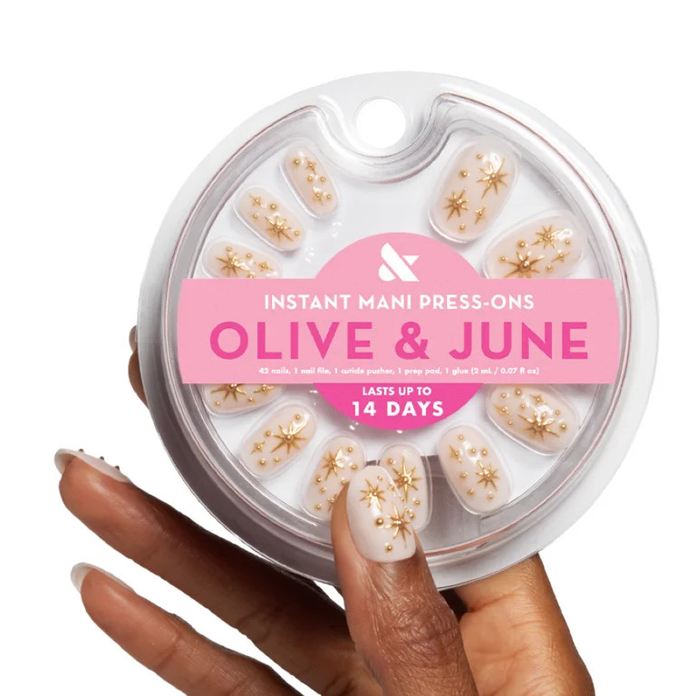 Olive & June Instant Mani Short Round Press-on Nails, Confetti Sparkle, 42 Pieces | Walmart (US)