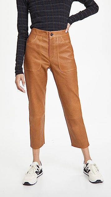 Emma Leather Patch Pocket Pants | Shopbop