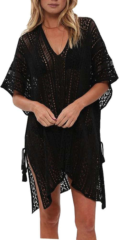 Wander Agio Beach Swimsuit for Women Sleeve Coverups Bikini Cover Up Net | Amazon (US)