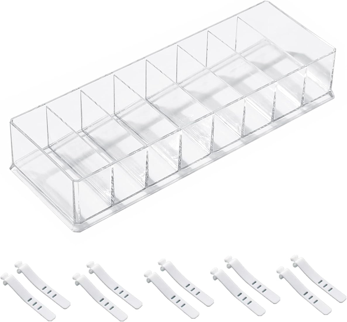 Doitxue 1PCS Clear Electronics Organizer Boxes, 8 Capacity Acrylic Charger Organizer, Cord Organi... | Amazon (US)