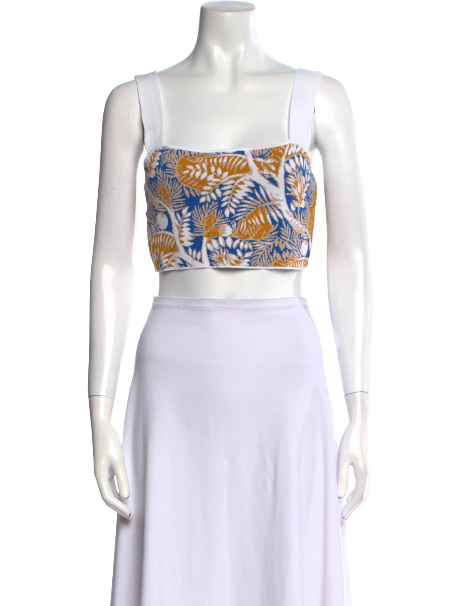 Printed Square Neckline Crop Top | The RealReal