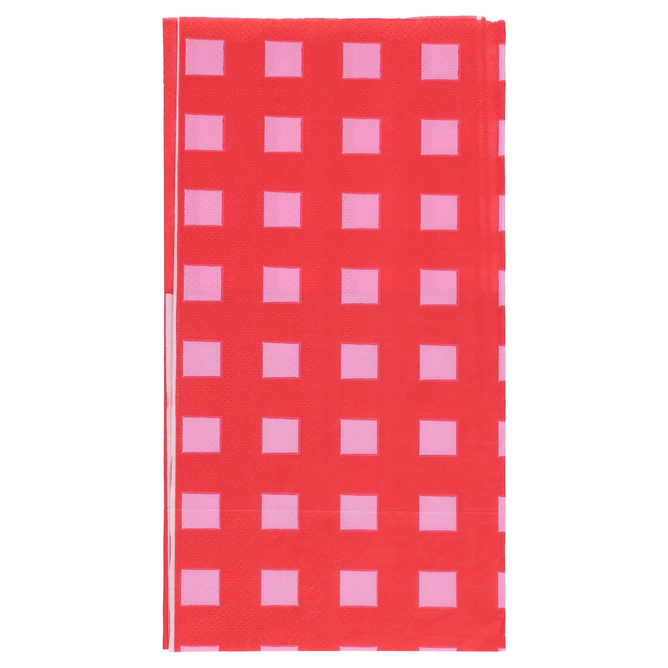 3" x 7" Disposable Pink and Red Checkered Paper Napkins, 16 Count, by Way To Celebrate | Walmart (US)