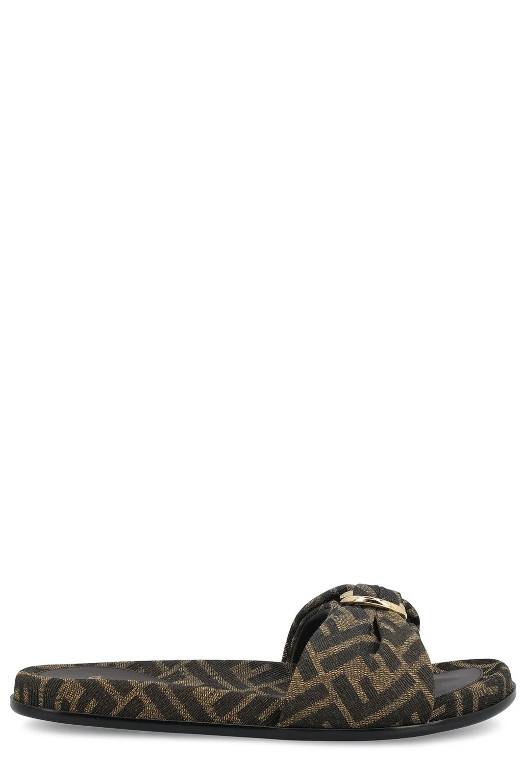 Fendi Feel FF Jacquard Slides | Cettire Global