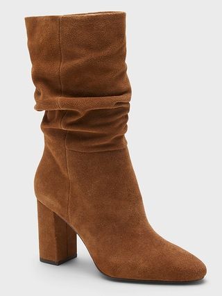 Midshaft Suede Slouchy Boot | Banana Republic (US)