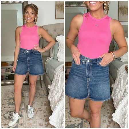 The best Walmart fitted tank. I have it in three colors and it comes in six! Go up a size in these. Loving this split hem denim skirt! It’s currently on sale for $32. I got my true size but you could also go up a size.

Walmart fashion. Walmart finds. LTK under 50. Denim skirt. ASOS. 