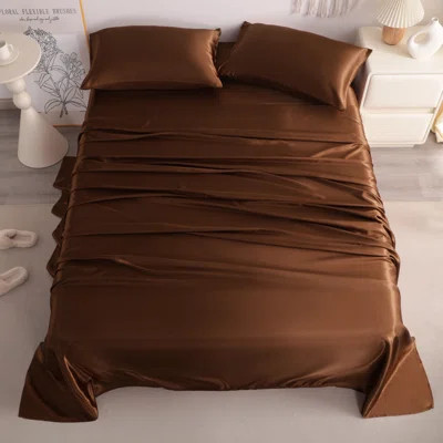 Luxury 4-Piece Satin Sheet Set - Satin Bedding Set | Wayfair North America