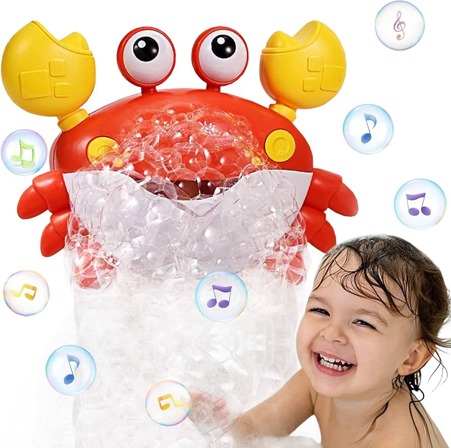 Crab Bath Toys for Toddlers 1-3 2-4 Bathtub Bubble Maker with Music Automatic Kids Bathtub Bubble... | Amazon (US)