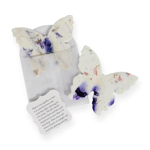 Seed Bloom Wildflower Seed Paper - Set of 24 Purple Butterfly-Shaped with Envelope and Planting Instruction, Writable & Plantable Gift for Mom and Plant Lover, Ideal for Wedding, Memorial, Baby Shower | Amazon (US)
