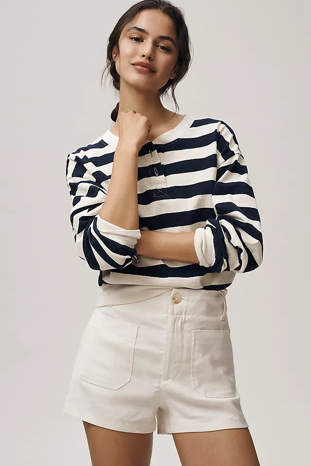 Colette Linen Stretch High-Rise Shorts | Anthropologie (US)