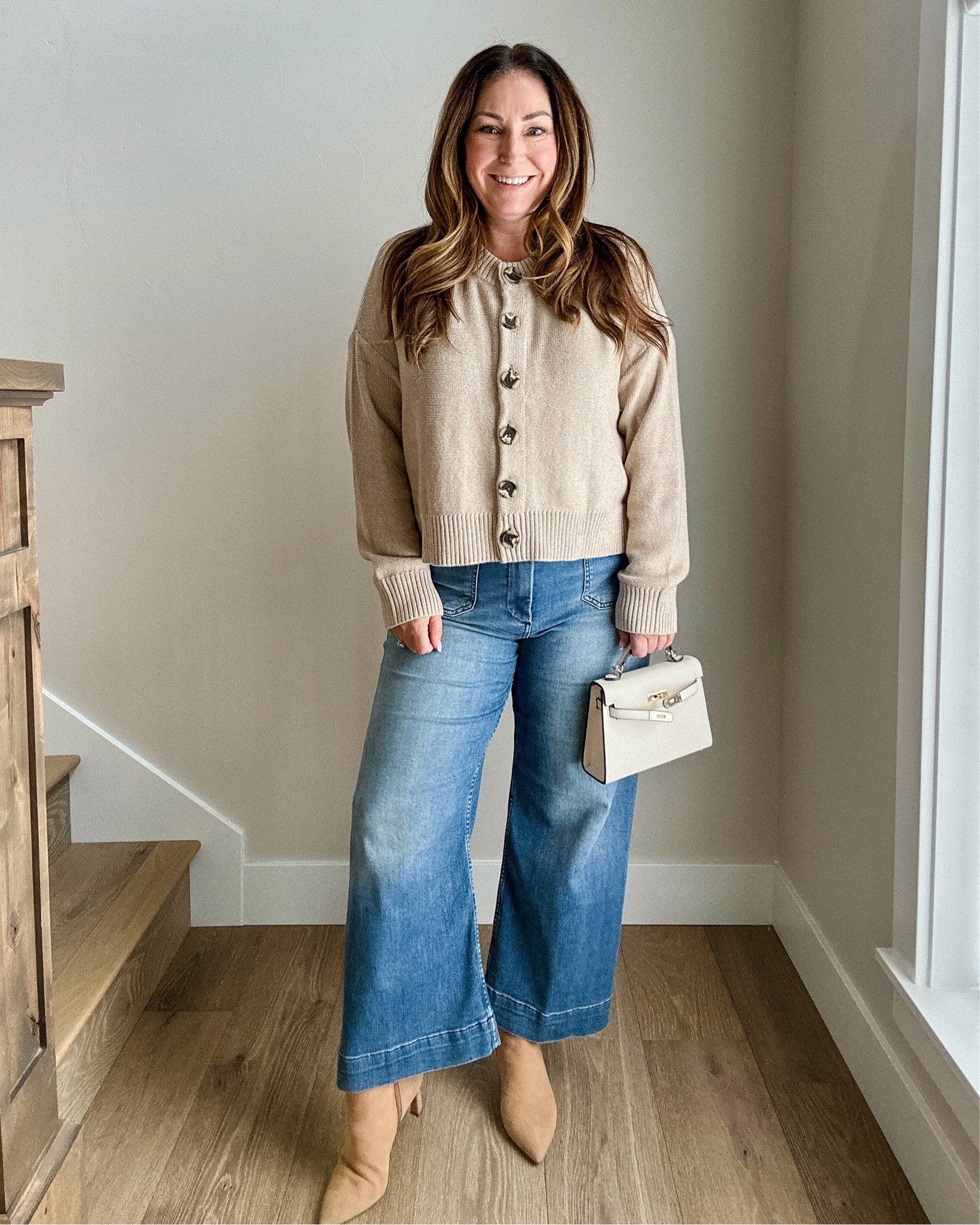 Fall Everyday Casual Outfit with cardigan, wide leg crop jeans and fall boots

Fit Tips: Sweater tts, L// Jeans, size up if in between, 32

Fall style, fall fashion, old money aesthetic, cardigan, wide leg, crop jeans, midsize jeans, casual outfit, TheRecruitermom

#LTKStyleTip #LTKSeasonal #LTKMidsize