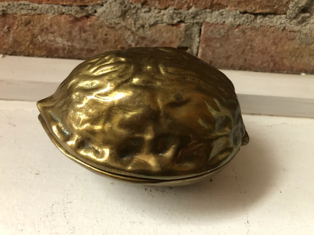 Vintage Walnut Nut Cracker Solid Brass Hinged Walnut Nut - Etsy | Etsy (US)