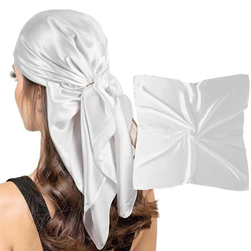 vimate 35" Square Silk Like Head Scarf - Women's Fashion Satin Scarf Bandana for Hair Wrapping at... | Amazon (US)