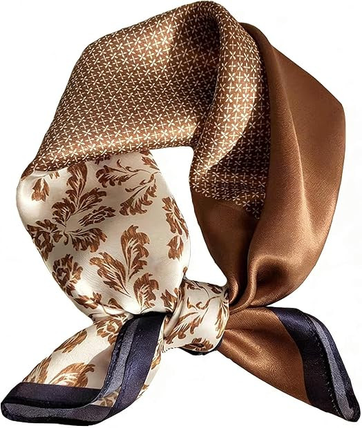100% Mulberry Silk Scarf for Women Hair Lightweight Square Neckerchief Wrap For Head Scarves 21" | Amazon (US)