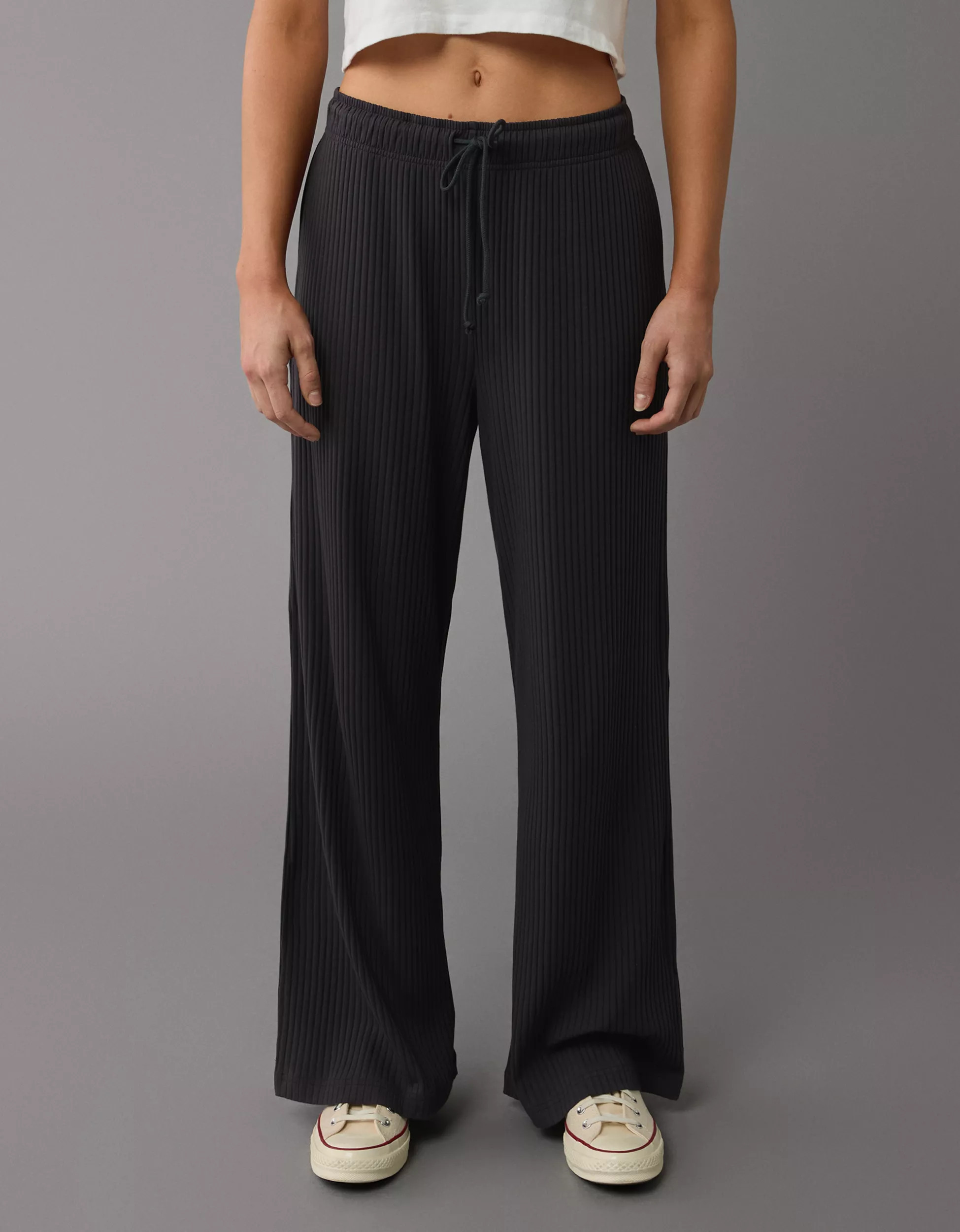AE Ribbed Wide-Leg Sweatpant | American Eagle Outfitters (US & CA)