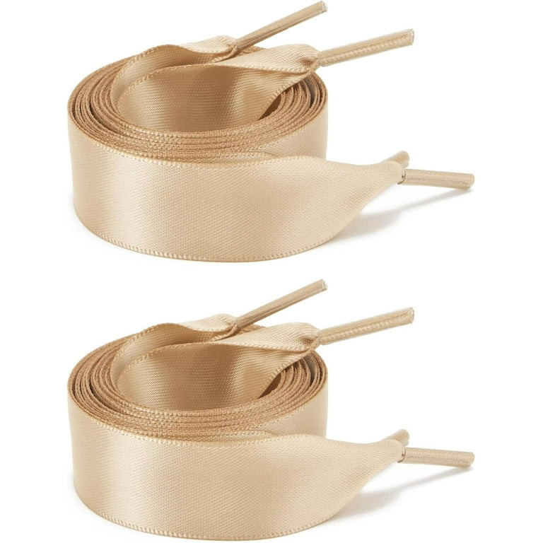 2 Pairs 47" Satin Ribbon Shoelaces 0.78" Wide Colourful Flat Silk Shoe Laces for Sneakers Boots W... | Walmart (US)