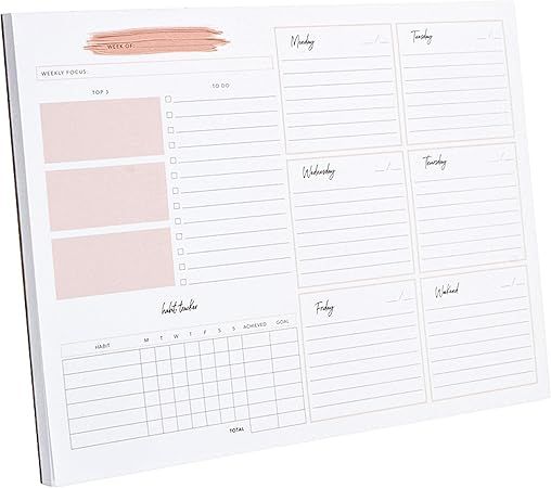 Lamare Weekly Planner Notepad - Weekly Planner Pad for Productivity - Tear Off Habit Tracker and ... | Amazon (US)