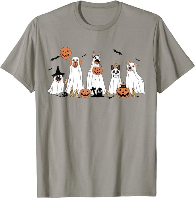 Cute Dog Dressed as Ghost Halloween Funny Boo, Dog Lov T-Shirt | Amazon (US)