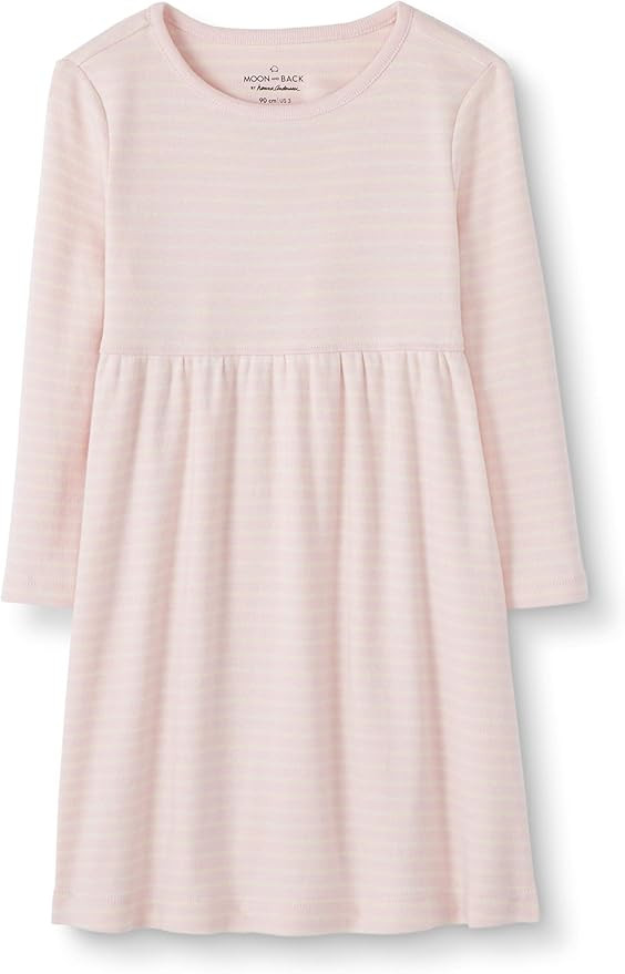 Moon and Back by Hanna Andersson Girls' Organic Cotton Long Sleeve Knit Dress | Amazon (US)
