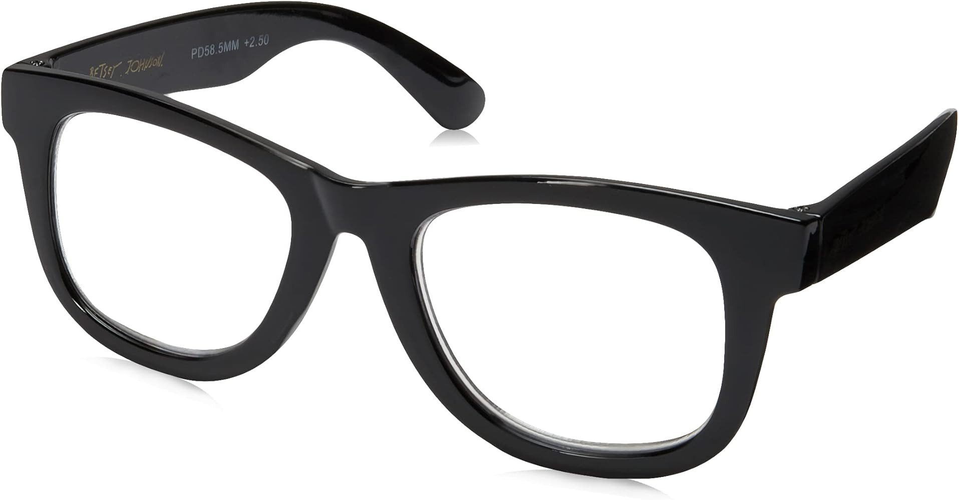 Betsey Johnson womens Thea Blue Light Glasses Reading Glasses, Shiny Black, 142mm | Amazon (US)