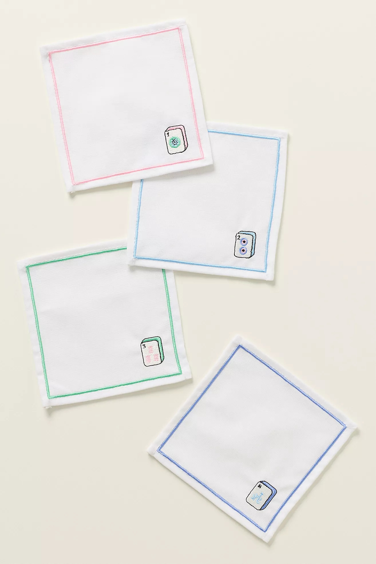 Frasier Sterling Linen Blend Mahjong Cocktail Napkins, Set of 4 | Anthropologie (US)