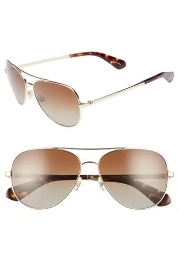 avaline 2/s 58mm polarized aviator sunglasses | Nordstrom Rack
