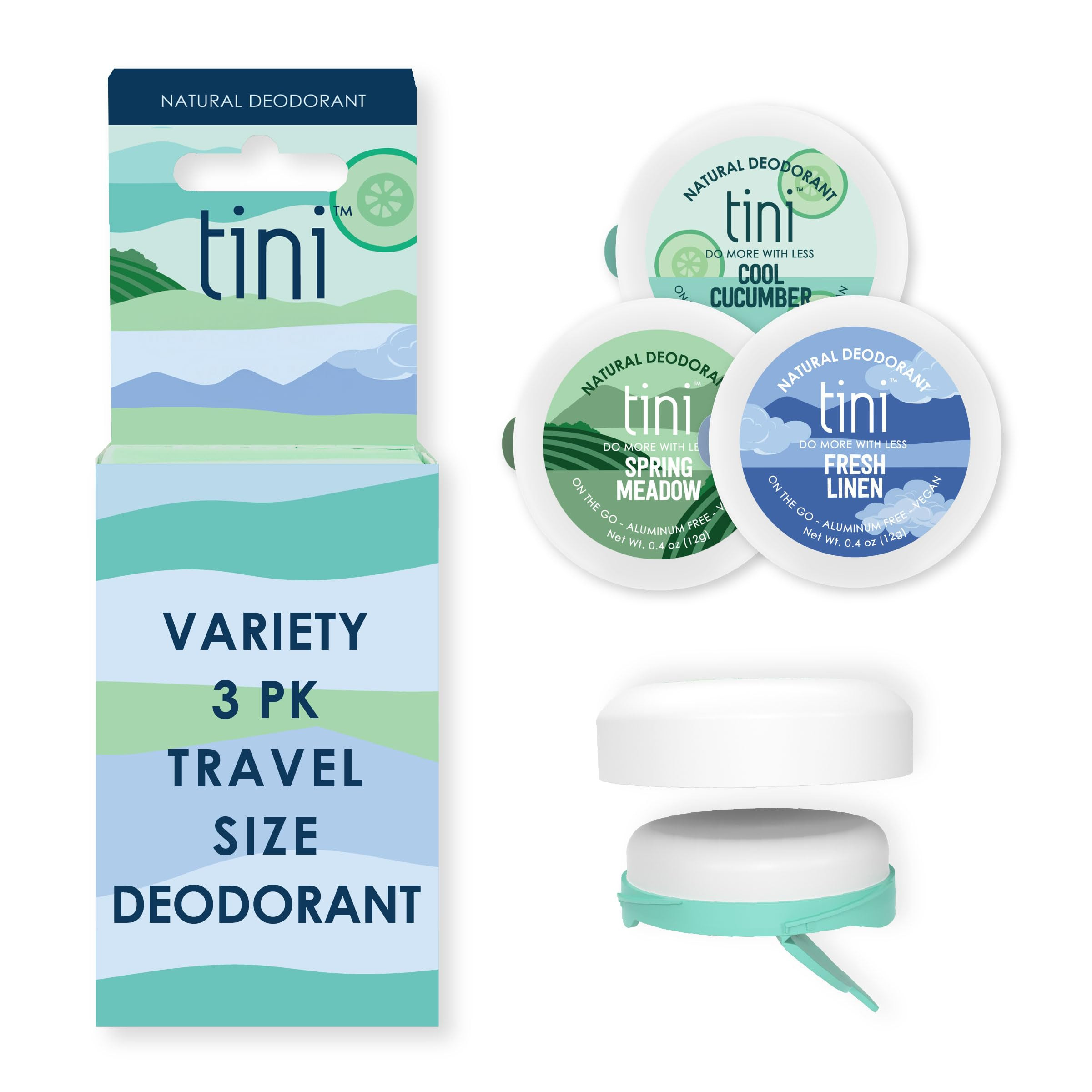 Tini Naturals Mini Travel Size Deodorant Trio Variety Pack, Aluminum Free Shea Butter & Coconut O... | Amazon (US)