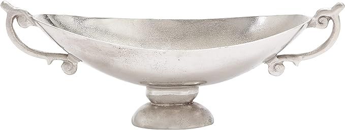Deco 79 Aluminum Decorative Bowl with Handles, 22" x 8" x 9", Silver | Amazon (US)
