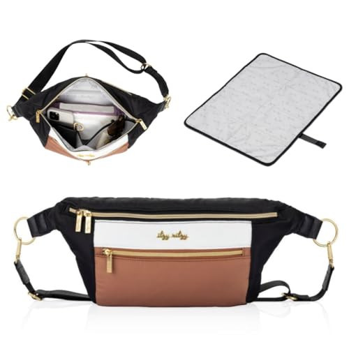 Itzy Ritzy Adjustable Strap-Wear as a Crossbody, Belt Shoulder Bag, Coffee & Cream, Small | Amazon (US)