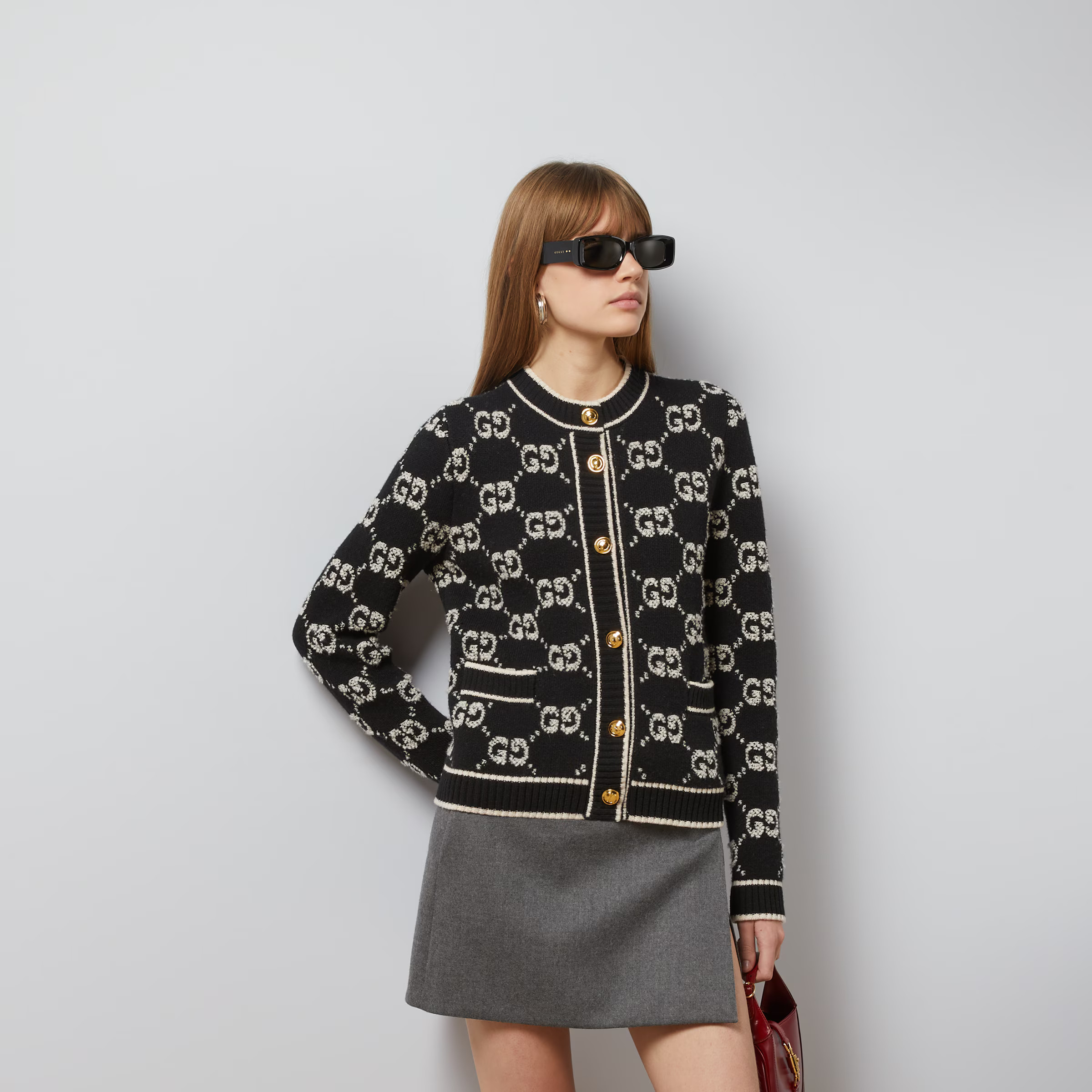 GG wool bouclé jacquard cardigan | Gucci (US)