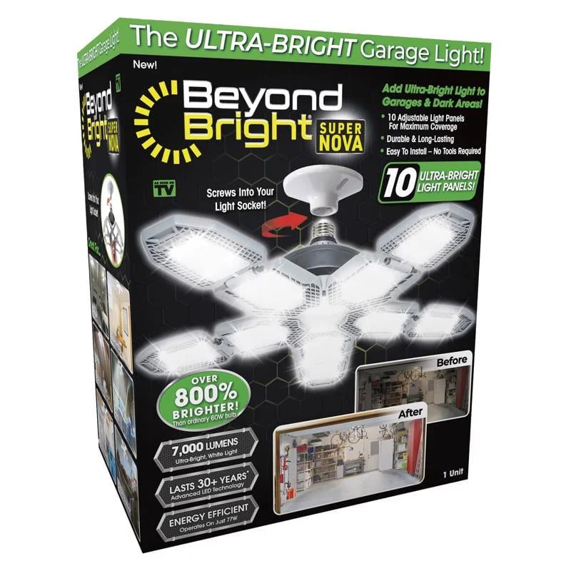 BEYOND BRIGHT 60-Watt Ultra Bright LED Light Bulb 6500K with 10 Adjustable Light Panels | Walmart (US)