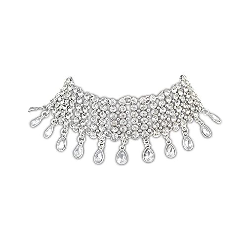 Joygulls Sexy Shining Crystal Full Rhinestone Choker Necklace Water Drop Pendant Necklace Stateme... | Amazon (US)