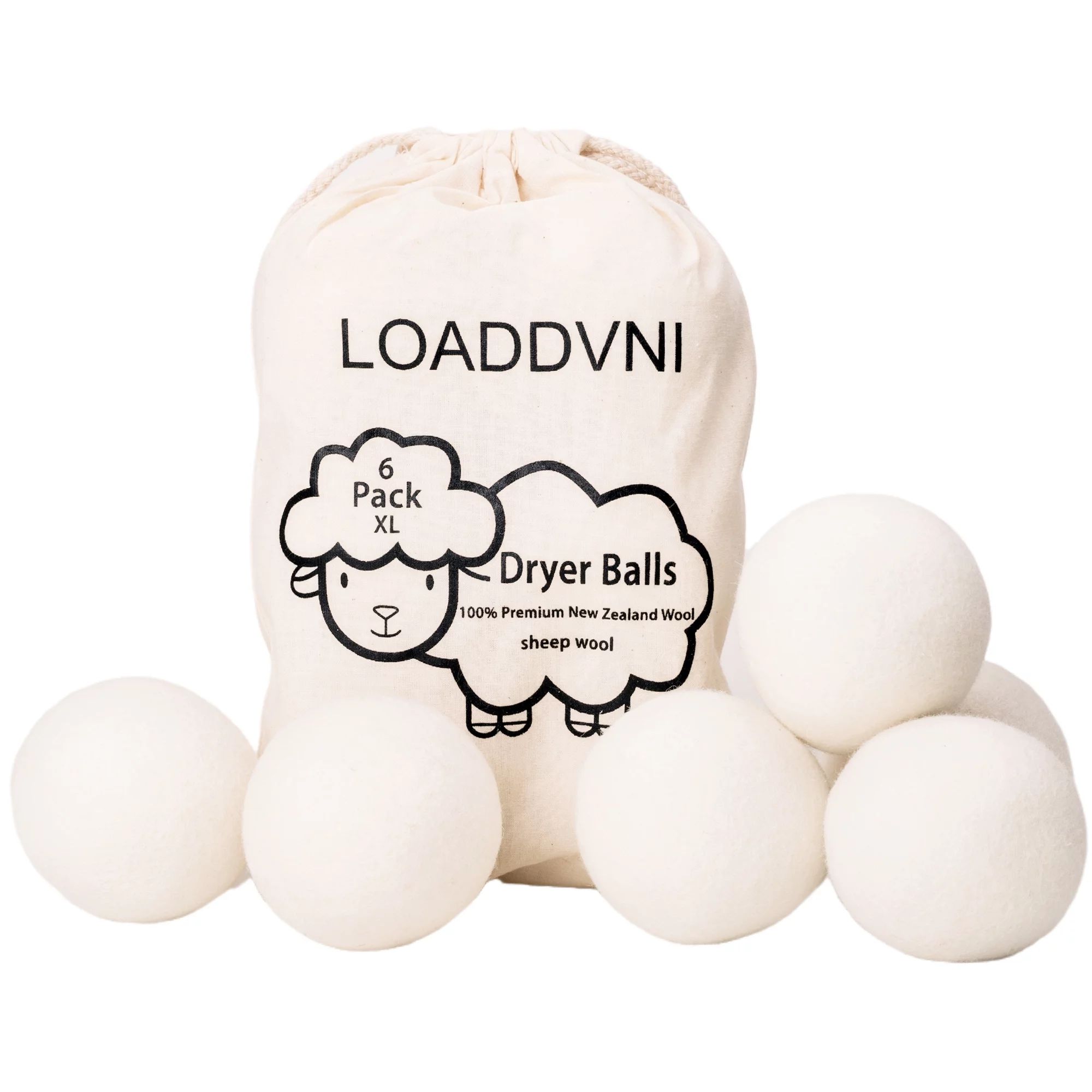 Wool Dryer Balls Organic XL 6 Balls per Pack by Loaddvni,Save Time,Money,Energy. | Walmart (US)