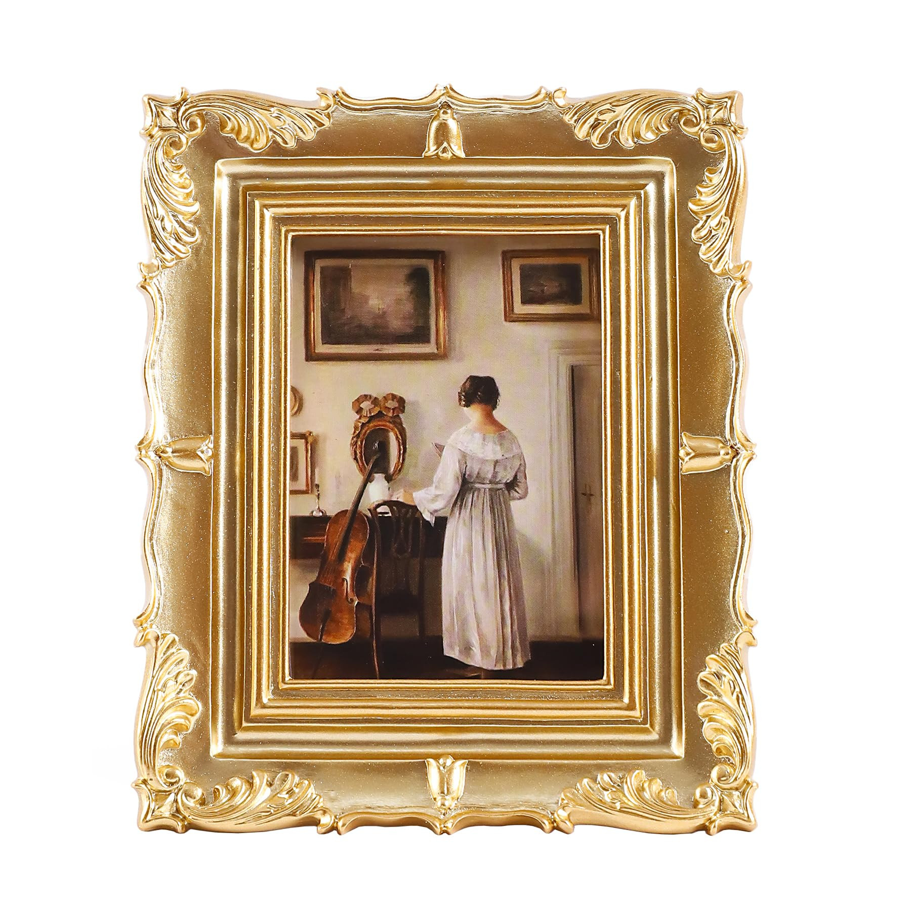 Small Vintage Picture Frames 2.5x3.5 Ornate Gold Mini Antique Picture Frames for Tabletop and Wal... | Amazon (US)