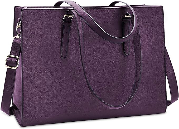 Laptop Bag for Women Waterproof Lightweight Leather 15.6 Inch Computer Tote Bag Business Office B... | Amazon (US)