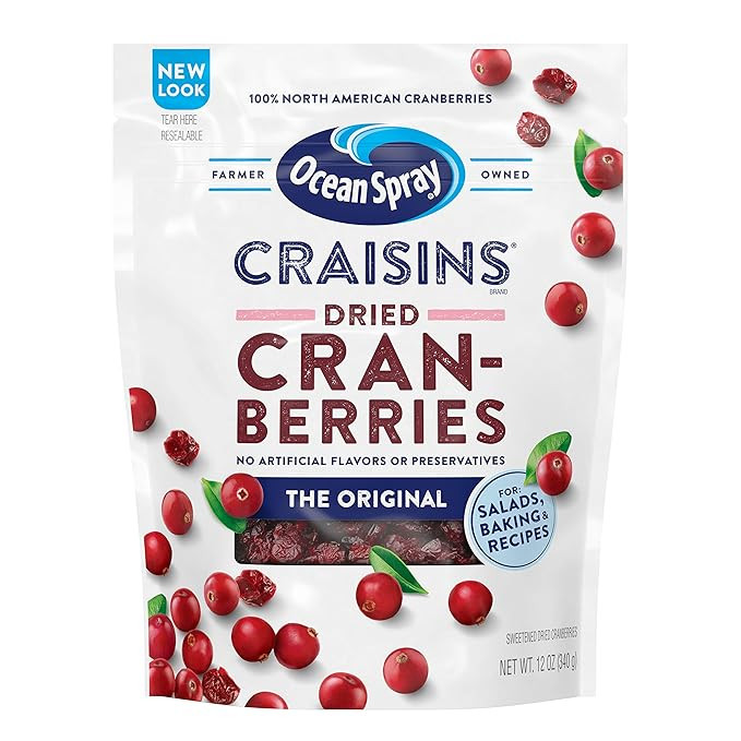 Ocean Spray Craisins, Dried Cranberries, Original, 12 Ounce ResealablePouch | Amazon (US)