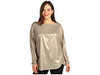 Click for more info about Anne Klein Plus - Plus Size Foiled L/S Blouse (Gold Dust) - Apparel