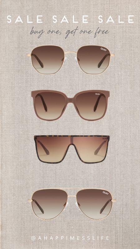 Quay sunglasses 
Use code bonusbogo
Buy one get one pair free 

#LTKsalealert