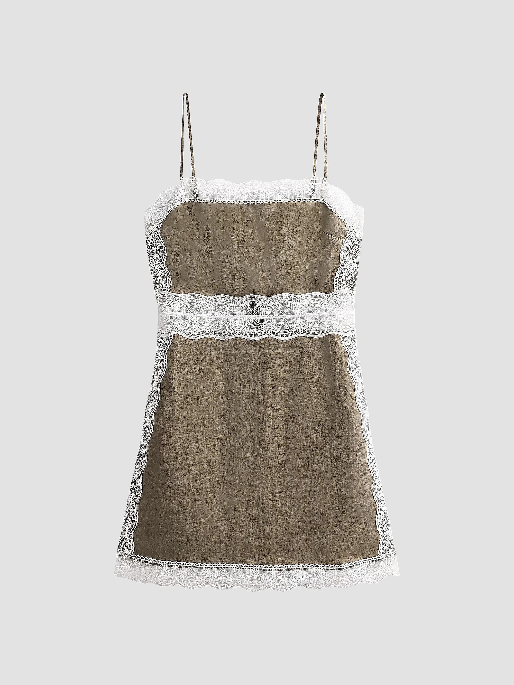 Amalina Lace-Trim Linen Minidress | Saks Fifth Avenue
