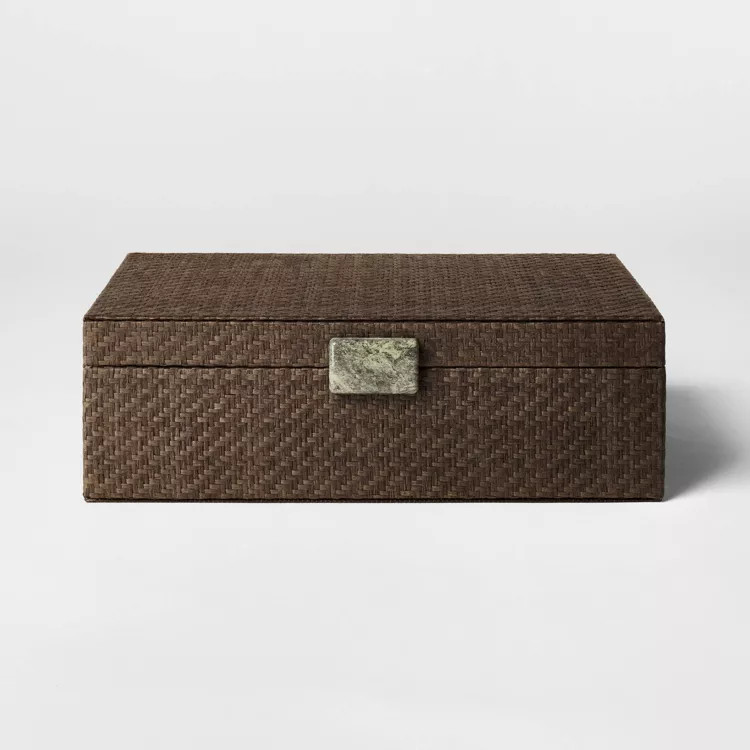 3.5"x11" Large Woven Decorative Box Dark Brown - Threshold™ designed with Studio McGee | Target
