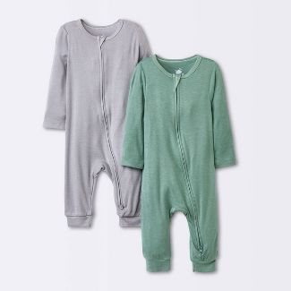 Baby 2pk Premium Modal Romper - Cloud Island™ Green | Target